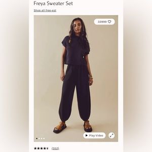 Free People Freya Sweater Set in Black - size small - excellent condition
